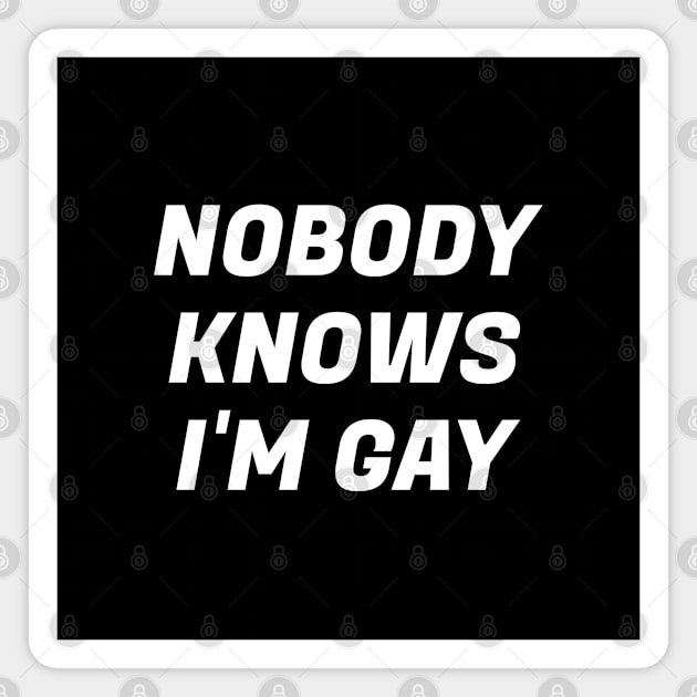 Nobody knows I'm gay - funny gay Magnet by InspireMe